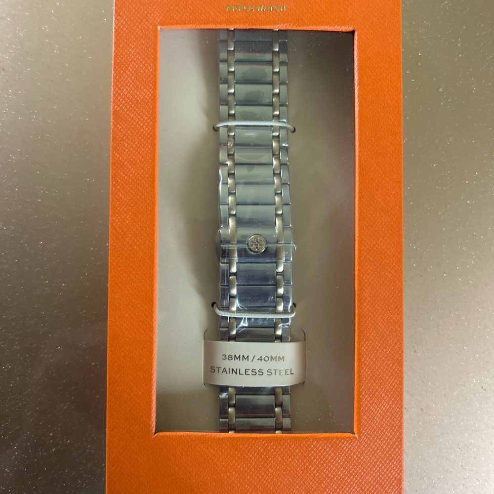 Tory Burch Silver Stainless Steel Watch Band